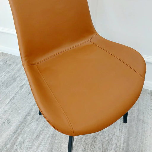 Resmus dining chair in Tan Leather (set of 4)