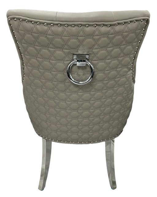 Roma PU Light Grey with Ring knocker Dining Chair