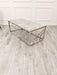 Stella Chrome Coffee Table with Stomach Ash Grey Sintered Top