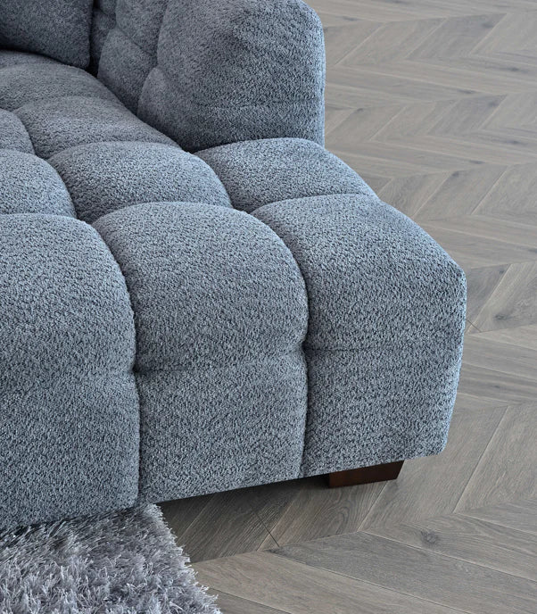 Tribeca Corner Group in Iron Boucle Fabric