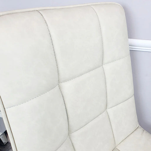 Tara Cream Faux Leather Dining Chair with plain Back & Stitch Detail