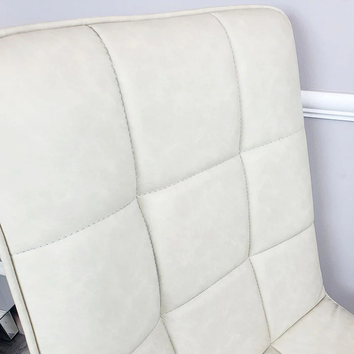 Tara Cream Faux Leather Dining Chair with plain Back & Stitch Detail