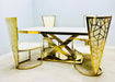 Elina Cream & Gold Dining Table + Vienna Cream & Gold Dining Chairs