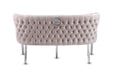 Valentino Velvet Fabric Dining Bench With Chrome Legs