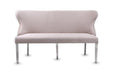 Valentino Velvet Fabric Dining Bench With Chrome Legs