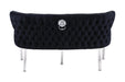 Valentino Velvet Fabric Dining Bench With Chrome Legs