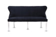 Valentino Velvet Fabric Dining Bench With Chrome Legs