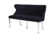Valentino Velvet Fabric Dining Bench With Chrome Legs