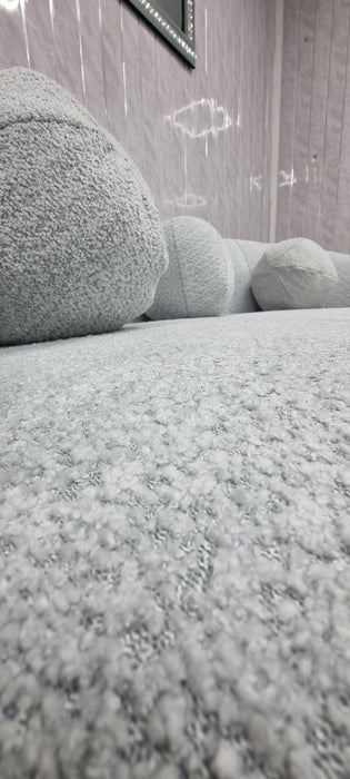 Cloud boucle fabric 3+2 Seater grey And gold