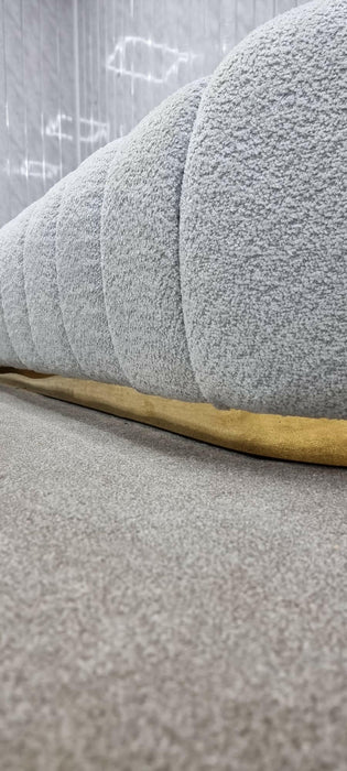 Cloud boucle fabric 3+2 Seater grey And gold