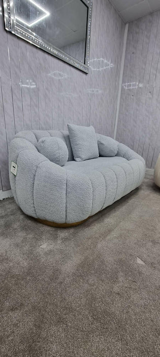 Cloud boucle fabric 3+2 Seater grey And gold