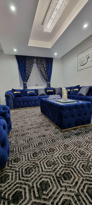 Ambassador U shape corner sofa range plush velvet