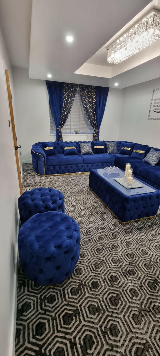 Ambassador U shape corner sofa range plush velvet