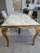 Lewis Kata Gold Ceramic Table + 6 x Majestic Cream Dining Chairs