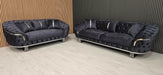 Bvlgari Special 3+2 Sofa Anthracite Grey & Chrome