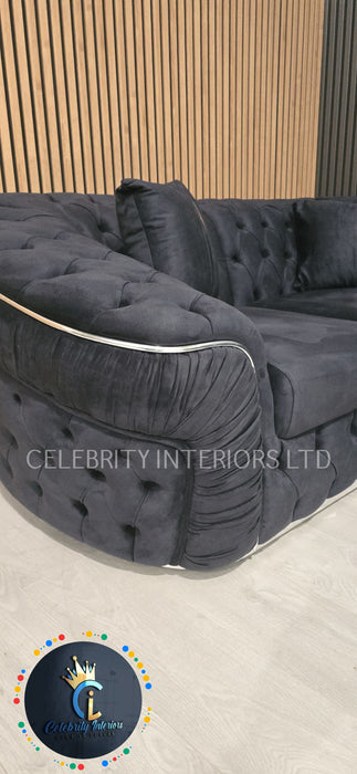 Ambassador U Shape Sofa Anthracite & Chorme