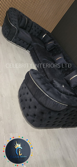 Ambassador U Shape Sofa Anthracite & Chorme