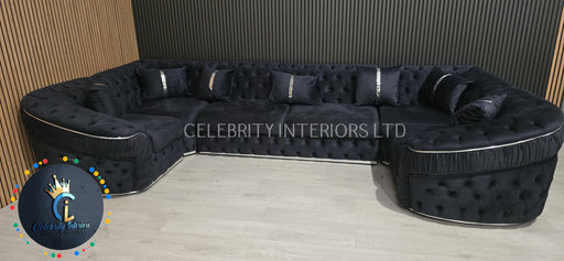 Ambassador U Shape Sofa Anthracite & Chorme