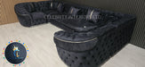 Ambassador U Shape Sofa Anthracite & Chorme