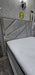 Helix Bedframe King Size Silver Velvet Gold Detailing - Headboard & Base
