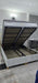 Helix Bedframe King Size Silver Velvet Gold Detailing - Headboard & Base