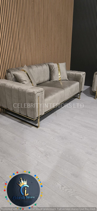 Genova 2 Seater in Beige and Gold
