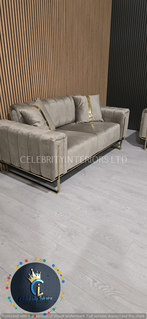 Genova 2 Seater in Beige and Gold
