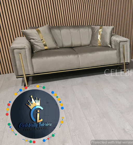 Genova 2 Seater in Beige and Gold