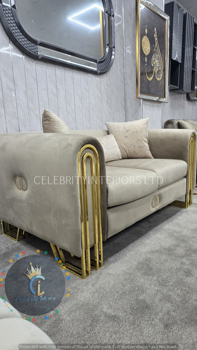 Elmira 3+2 in Beige and Gold