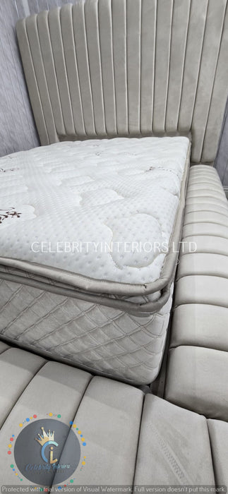 Genova Bedframe Champagne Velvet Double/Kingsize