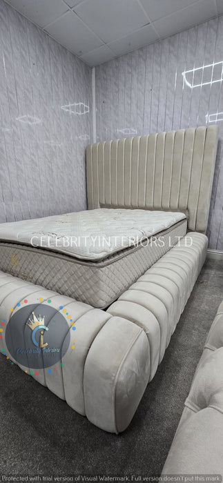Genova Bedframe Champagne Velvet Double/Kingsize