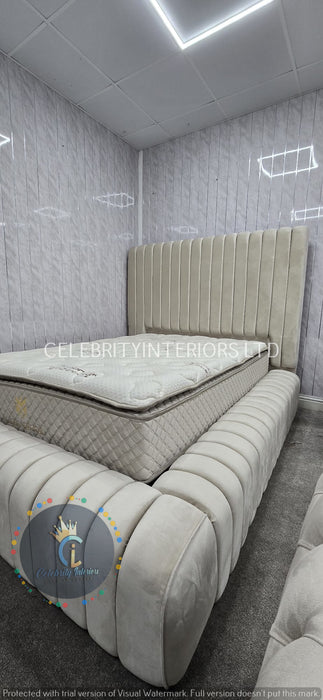 Genova Bedframe Champagne Velvet Double/Kingsize