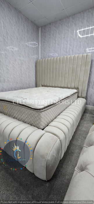 Genova Bedframe Champagne Velvet Double/Kingsize