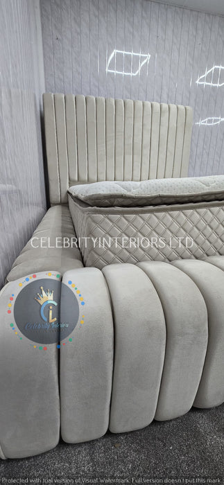 Genova Bedframe Champagne Velvet Double/Kingsize