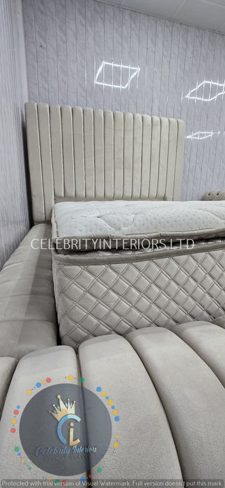Genova Bedframe Champagne Velvet Double/Kingsize