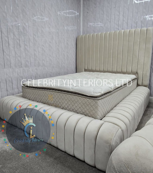 Genova Bedframe Champagne Velvet Double/Kingsize