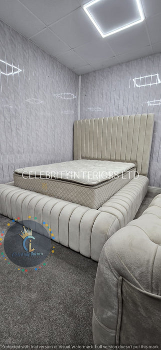 Genova Bedframe Champagne Velvet Double/Kingsize
