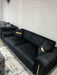 Genova 3+2 Sofa Range In Black And Gold