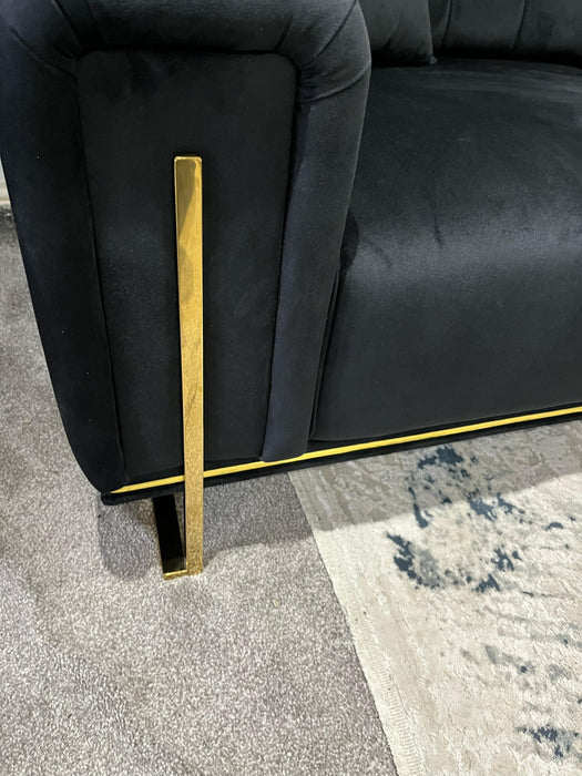 Genova 3+2 Sofa Range In Black And Gold