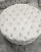 Round Upholstered Footstool (Large) Champagne & Gold