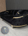 Kingston special 3+2 Sofa black velvet and gold
