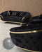 Kingston special 3+2 Sofa black velvet and gold