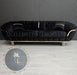 Kingston special 3+2 Sofa black velvet and gold