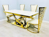 Elina Cream & Gold Dining Table + Vienna Cream & Gold Dining Chairs