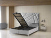 Helix Bedframe Double Silver Velvet - Headboard / Base