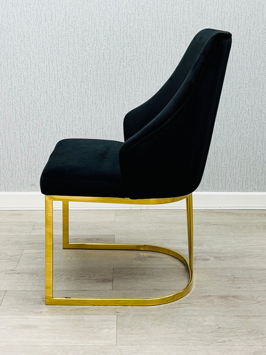 Lasco Plush Velvet Dining Chairs - Available In 3 Colours - Set Of 2