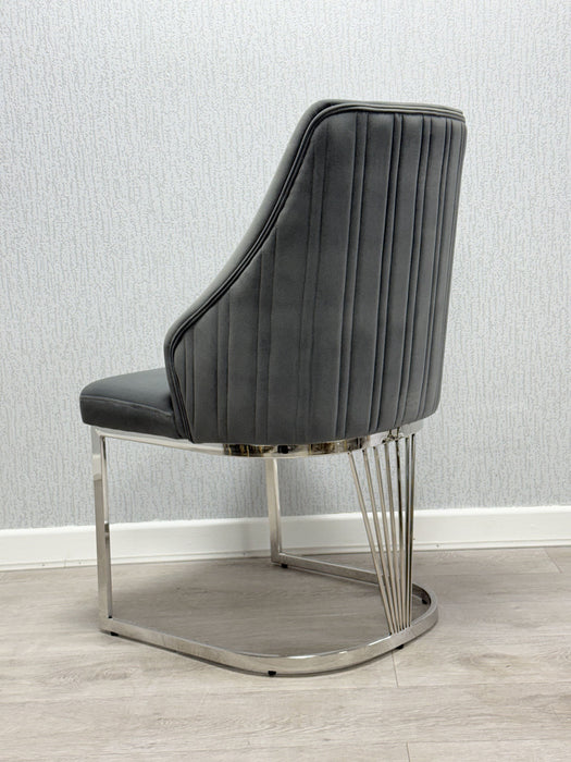 Lasco Plush Velvet Dining Chairs - Available In 3 Colours - Set Of 2