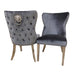 Freya 1.8 Dining Table Solid Light Pine wood with Chrome Metal Legs + Chelsea Dining Chair with Lion Knocker & Buttoned Back