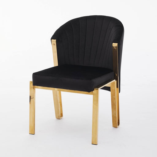 Santorini Sintered Stone Dining Table + Fabio Shimmer Fabric Dining Chairs