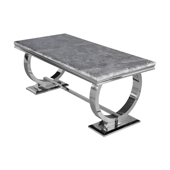 Arianna Dining Table 1.5m + 4 Grey Shimmer Chelsea Dining Chair Set